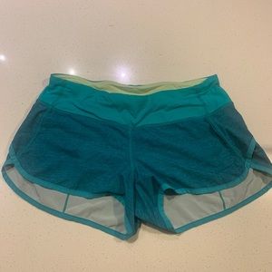 Teal lulu lemon athletic shorts
